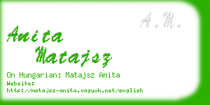 anita matajsz business card